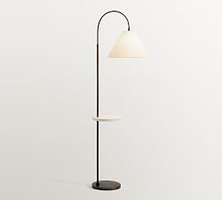 Sinclair Metal Arc Floor Lamp with Marble Tray (66")