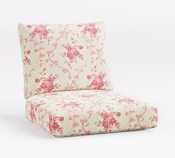 Cushion Cover Only: Boca Outdoor Swivel Lounge Chair; High Performance Pattern, LoveShackFancy Floral Pink
