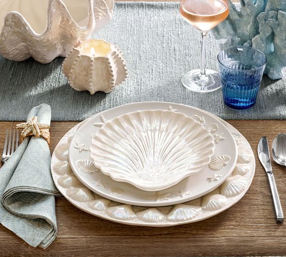 Pearlescent Shell Stoneware Salad Plates - Set of 4 thumbnail 6