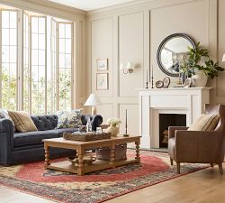 Chris Loves Julia Convex Mirror with Brass Frame