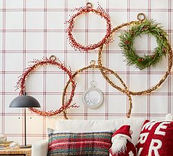 Handcrafted Rattan Wreaths with Twinkle Lights - Set of 3
