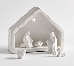 White Ceramic Nativity Set