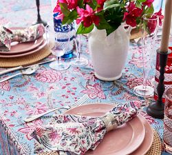 Shannon Block Print Cotton Tablecloth