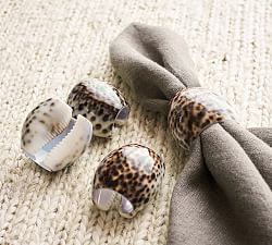 Tiger Cowrie Shell Napkin Rings - Set of 4