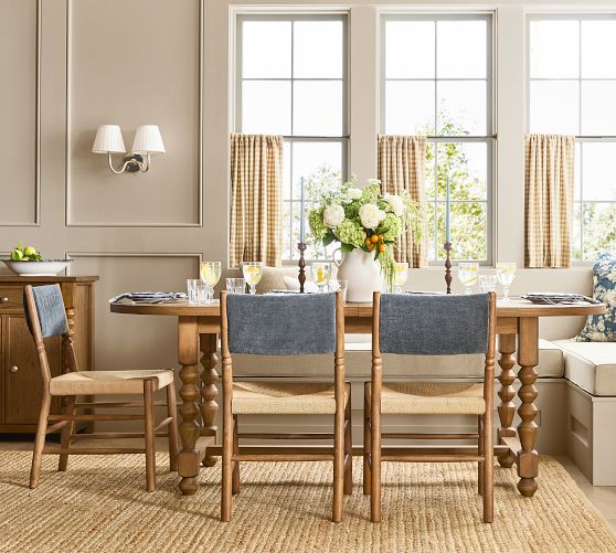 Chris Loves Julia Stacked Ball Extendable Dining Table (83"-103") by Pottery Barn