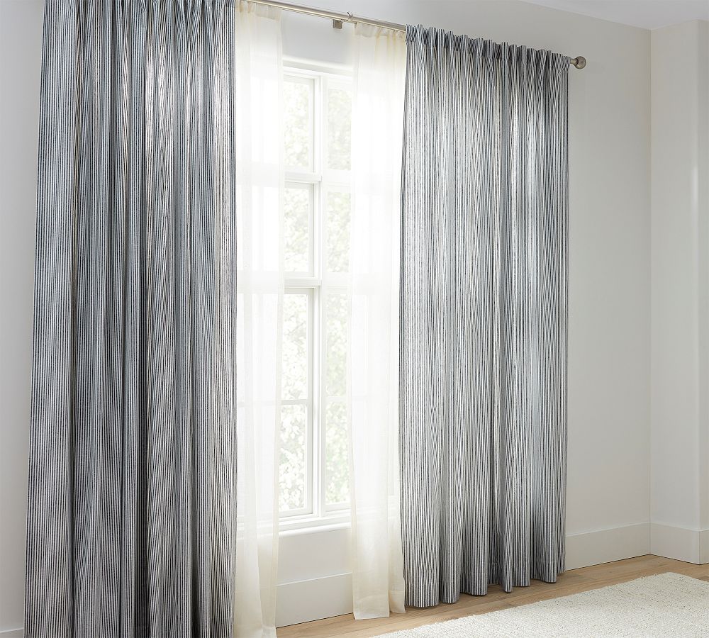 Wheaton Striped Cotton Unlined Curtain by Pottery Barn