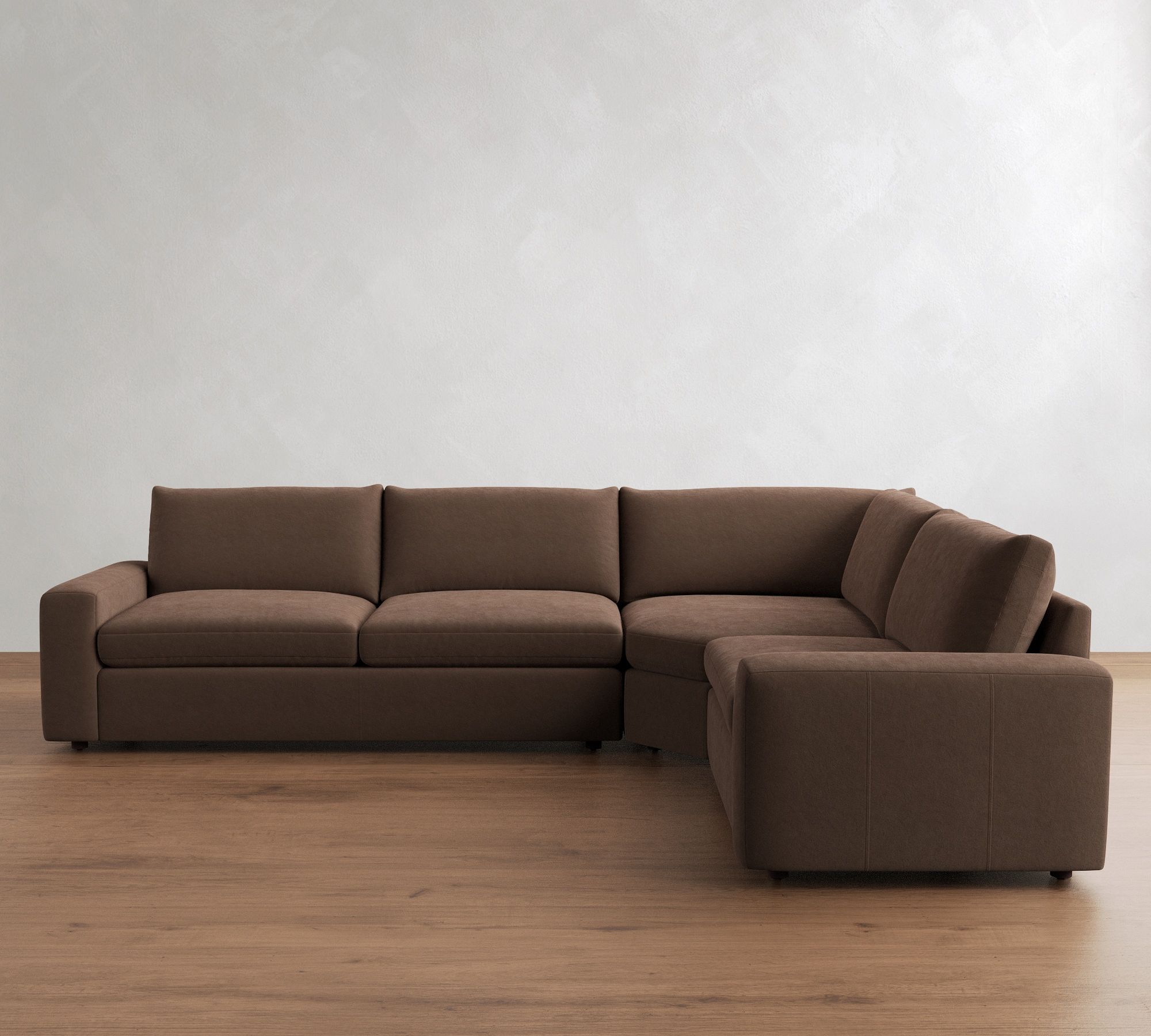 Sierra Leather 3-Piece Wedge Sleeper Sectional (139")