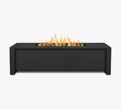 Asher Metal Rectangular Propane Fire Pit Table with Lid Cover (52")