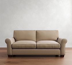Open Box: PB Comfort Roll Arm Box Edge Upholstered Grand Sofa (92"), 2 X 2, Memory Foam Cushions - Performance Textured Weave Mocha