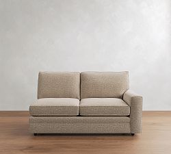 Open Box: Pearce Square Arm Upholstered Right Loveseat - Performance Midland Tweed Stone