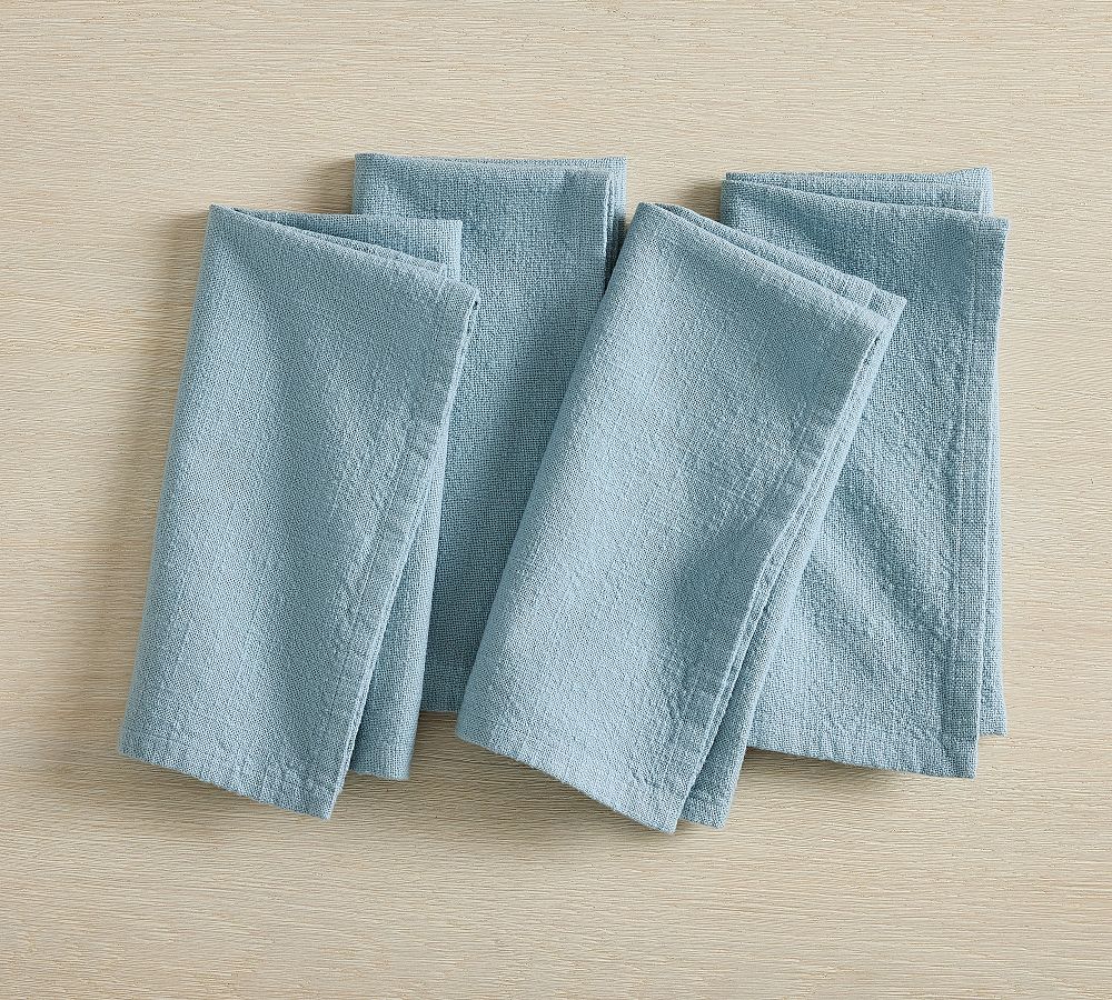 Organic Cotton Casual Napkins - Set of 4 - Set of 4 - Dark Chambray