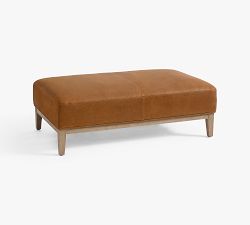 Edgewood Leather Ottoman