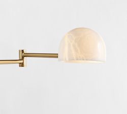 Sherman Articulating Alabaster Task Floor Lamp (49")