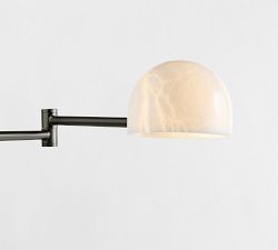 Sherman Articulating Alabaster Task Floor Lamp (49")