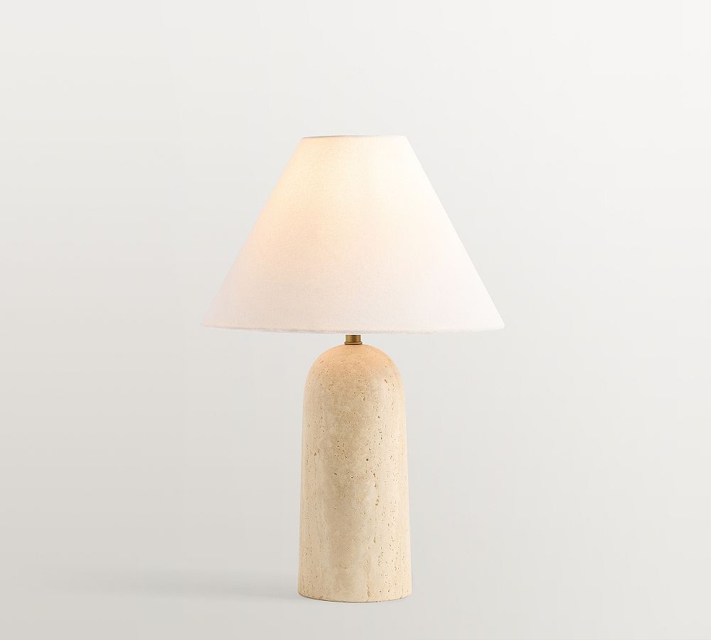 Marlo Marble Small Table Lamp (19") - Travertine, Small
