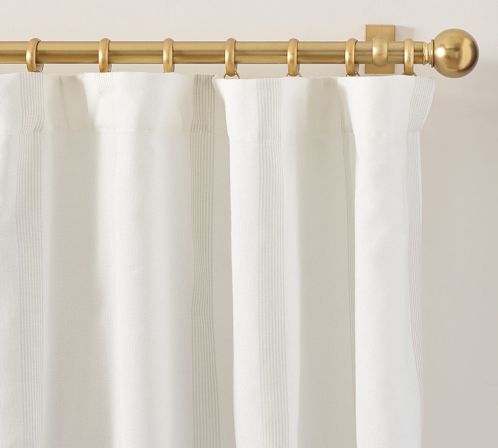 Harbor Striped Blackout Curtain - Flax, 50" W x 96" L
