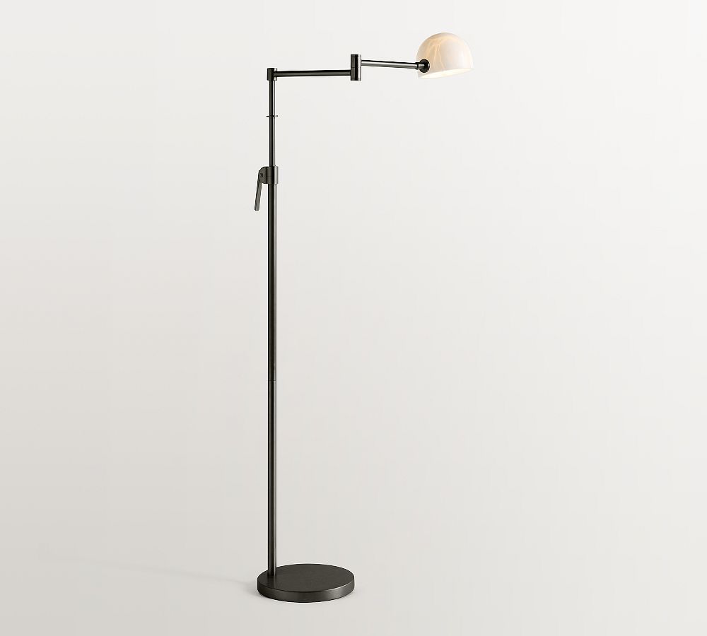 Sherman Articulating Alabaster Task Floor Lamp (49") - Bronze