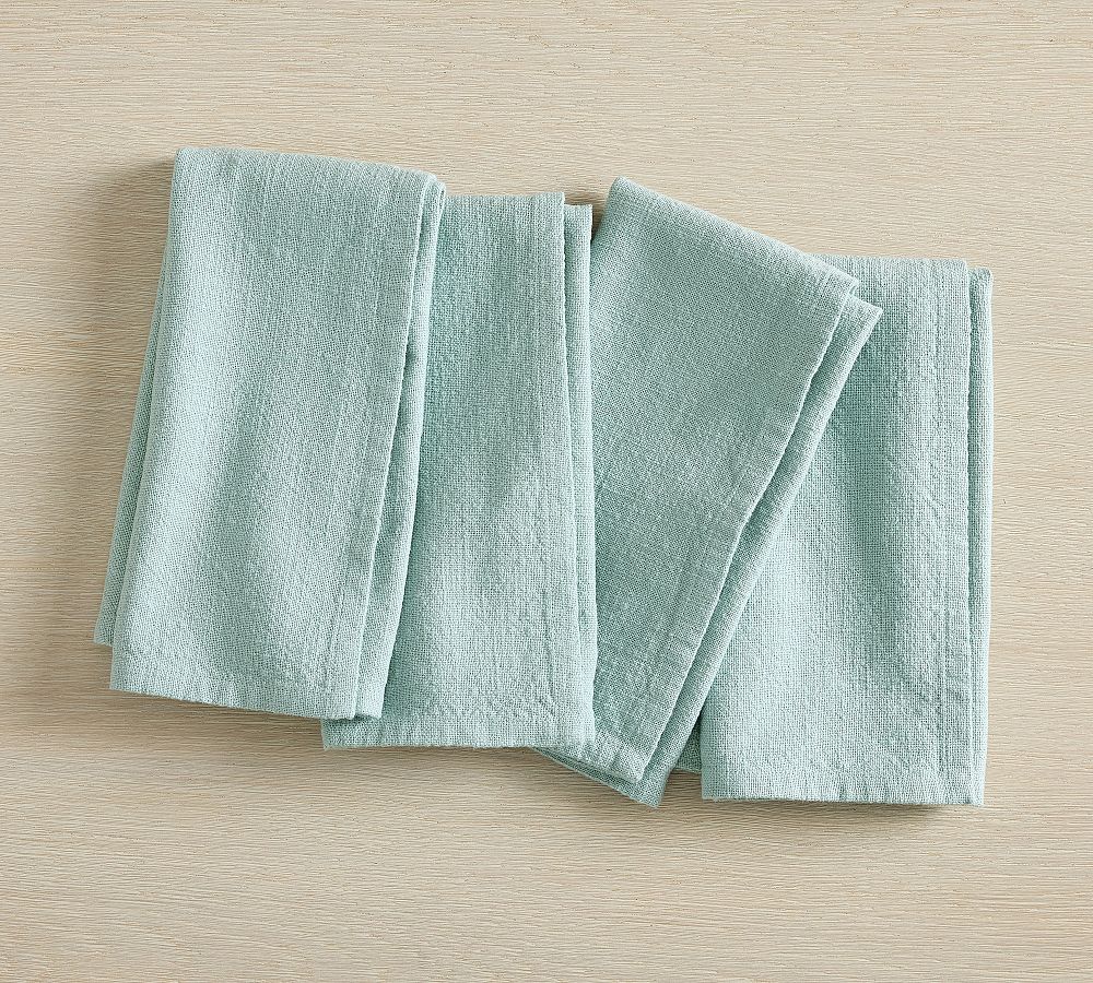 Organic Cotton Casual Napkins - Set of 4 - Set of 4 - Aqua Blue
