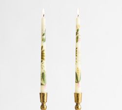 Hand Painted Taper Candles - Set of 2