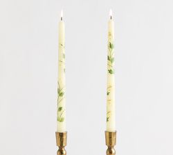 Hand Painted Taper Candles - Set of 2