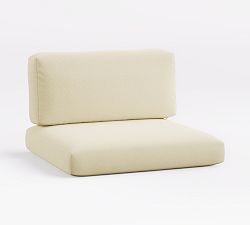 Cushion Cover Only: Marina Outdoor Sectional Armless Chair; High Performance Canvas, Natural