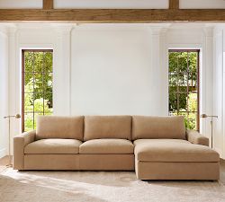 Sierra Leather Chaise Sectional (139"&ndash;154")