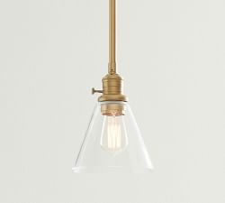Flared Glass Pole Pendant (7"-11")