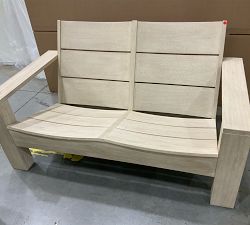 Open Box: Indio Wood Modern Double Outdoor Adirondack Frame - Biscotti