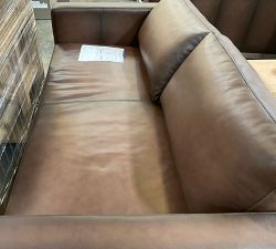Open Box: Jake Leather Loveseat (70"W, 40"D), 2X1 - Burnished Walnut, Brindle