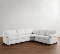 York Roll Arm 3-Piece L-Shaped Wedge Sleeper Sectional (119")