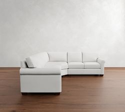 York Roll Arm 3-Piece L-Shaped Wedge Sleeper Sectional (119")
