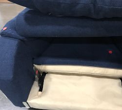 Open Box: Dream Deluxe Power Swivel Recliner - Performance Heathered Basketweave Navy