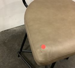 Open Box: Maison Leather Swivel Bar Stool, Counter Height - Legacy Taupe, Bronze Legs