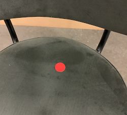 Open Box: Maison Upholstered Swivel Counter Stool (24") - Rustic Chenille Slate, Bronze Legs