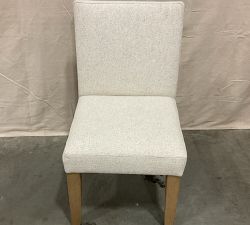 Open Box: Classic Upholstered Dining Side Chair - Performance Boucle Oatmeal, Seadrift Legs