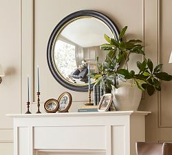 Chris Loves Julia Convex Mirror with Brass Frame