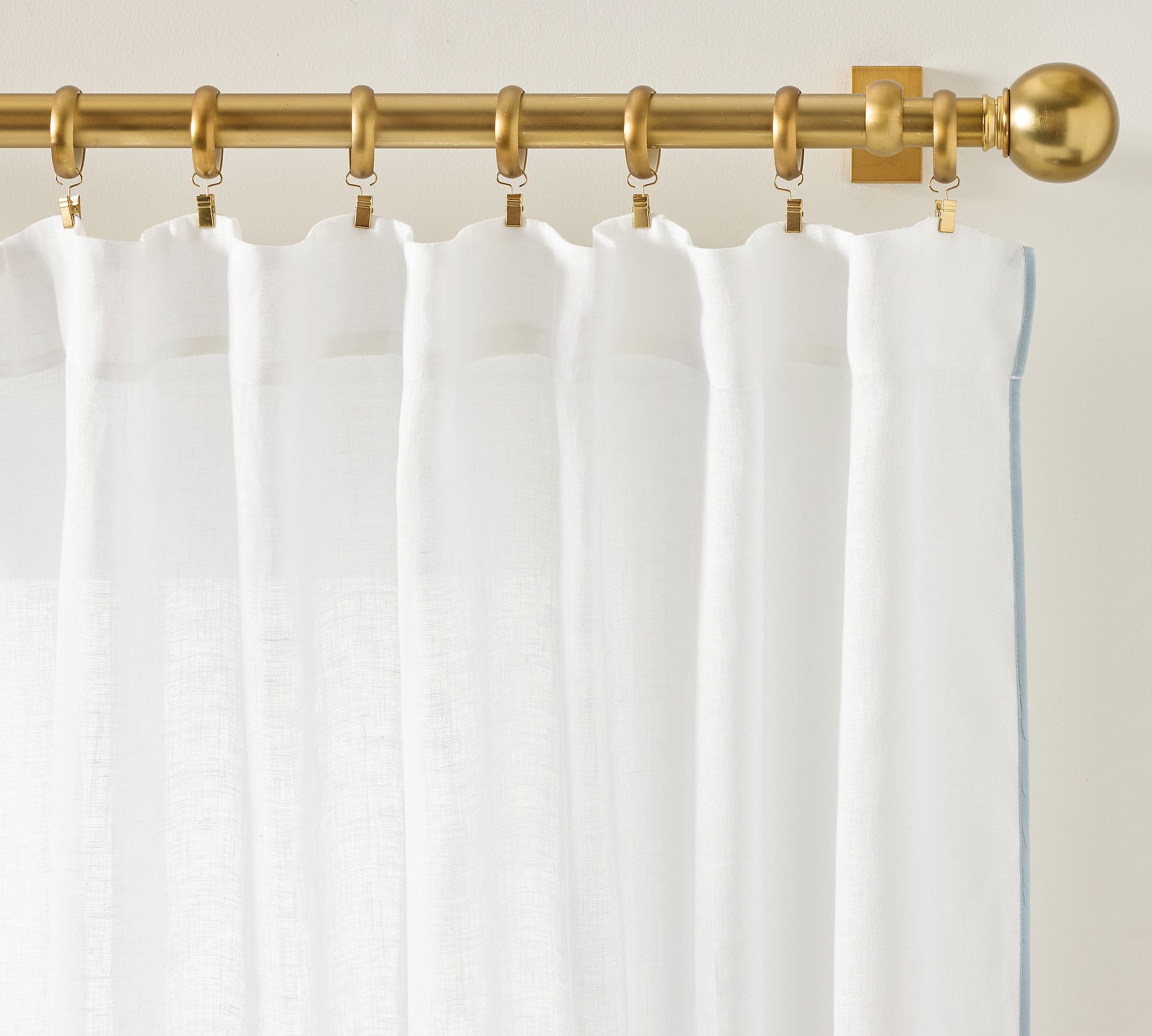 Willow Piped Border Sheer Curtain