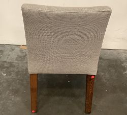Open Box: Classic Upholstered Dining Side Chair - Performance Chateau Basketweave Light Gray, Espresso Leg