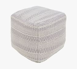 Open Box: Glace Handwoven Wool Pouf (17"Sq x 18"H) - Multi