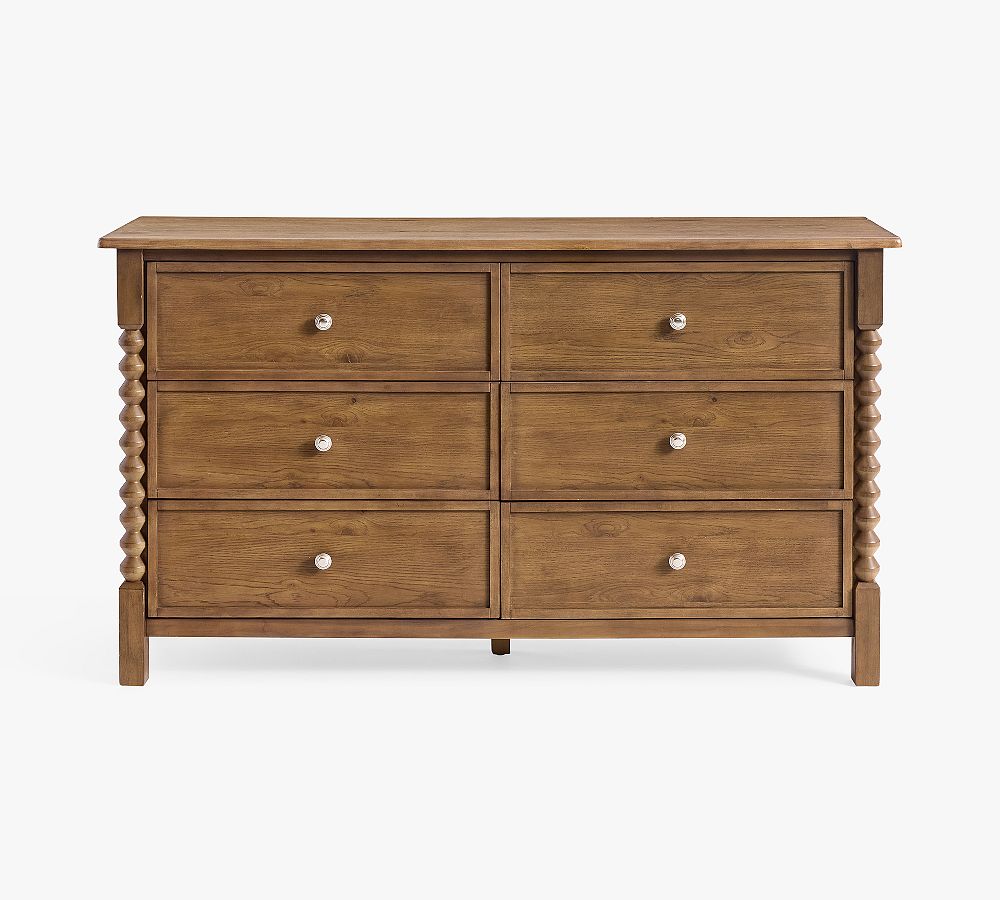 Chris Loves Julia Stacked Ball Wide Dresser (62") - Kindle Brown, 62"