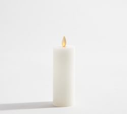 Open Box: Premium Flickering Flameless Wax Pillar Candle, Single, 2"x5"-White