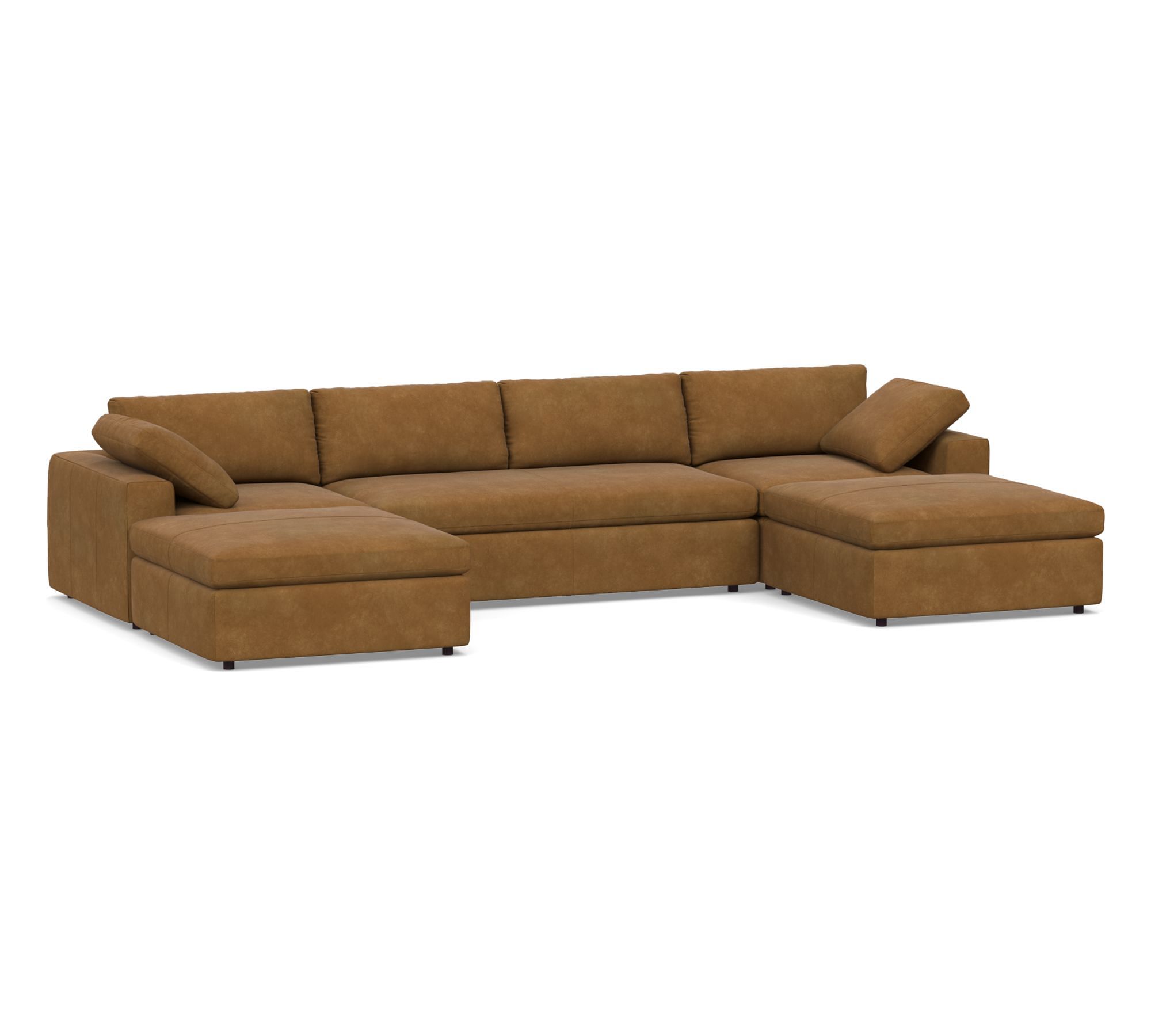 Dream Leather Modular Double Chaise Sectional (155") - thumbnail 2