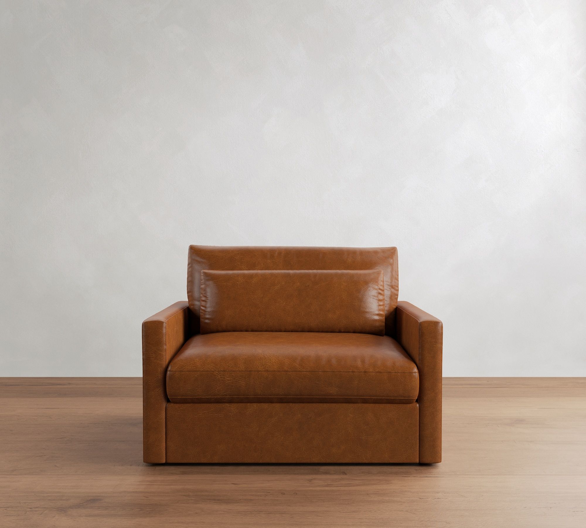 Westwood Slim Arm Deep Seat Leather Sleeper Sofa  (53"&ndash;84")