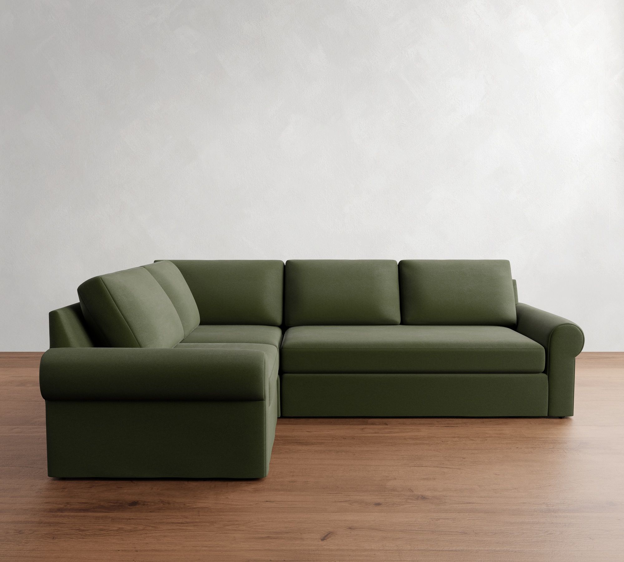 Big Sur Roll Arm Slipcovered 3-Piece Sectional (115") - thumbnail 4