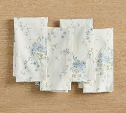 LoveShackFancy Summer Blue Rose Cotton Napkins -  Set of 4