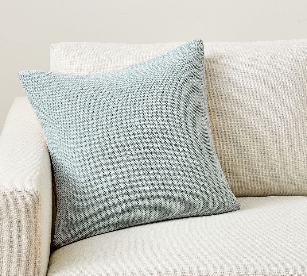 Sunwashed Chenille Pillow - Mineral Blue, 20"