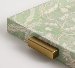 Linen Bird Print Tray
