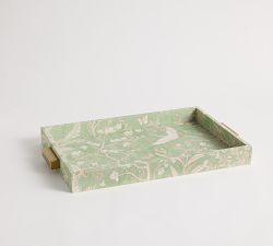 Linen Bird Print Tray