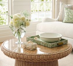 Linen Bird Print Tray