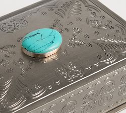 Western Silver &amp; Turquoise Decorative Box